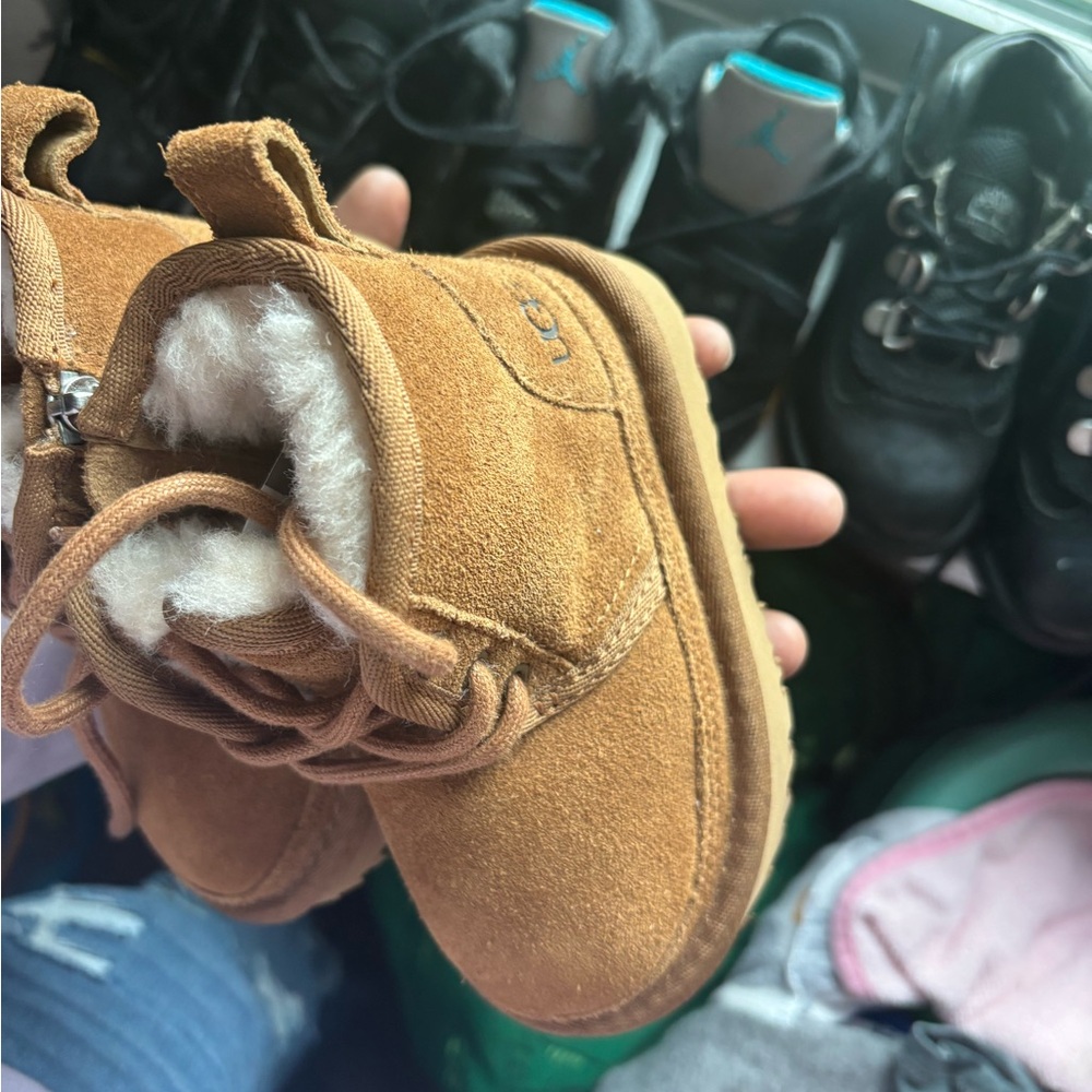 UGG Tan Kids Boots with Plush Lining